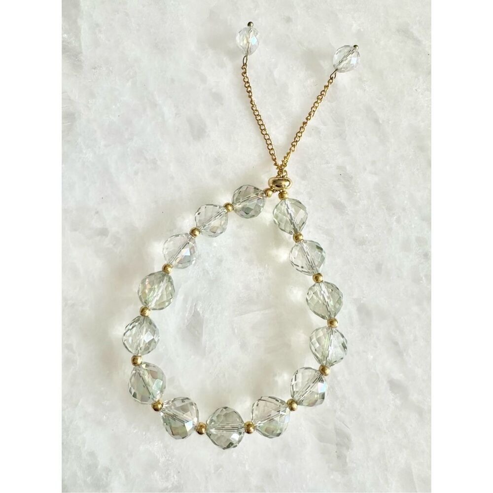 Grey iridescent beaded friendship bracelet